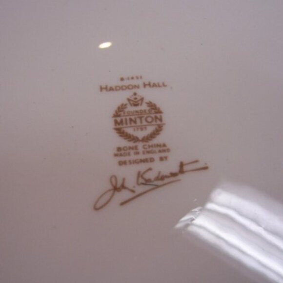 Minton Haddon Hall Bone China Cup and Saucer Set(s) Green  Salad Plate, Flat Tea Cup & Saucer - Haddon Hall by MINTON